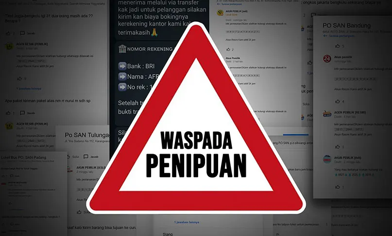 Waspada penipuan tiket bus PO. SAN