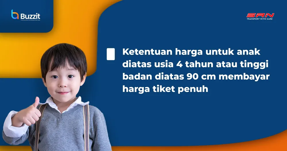 Ketentuan harga tiket bus untuk anak
